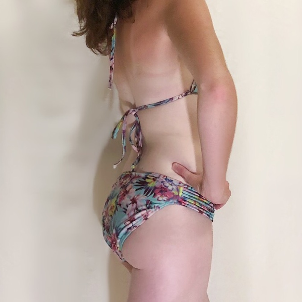 Garage teal tropical 2 piece swimsuit bikini - Picture 2 of 10